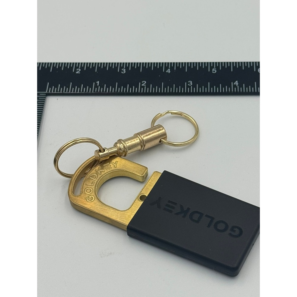 GoldKey Door‎ Opener Tool Touchless Keychain with Black Silicone Sleeve